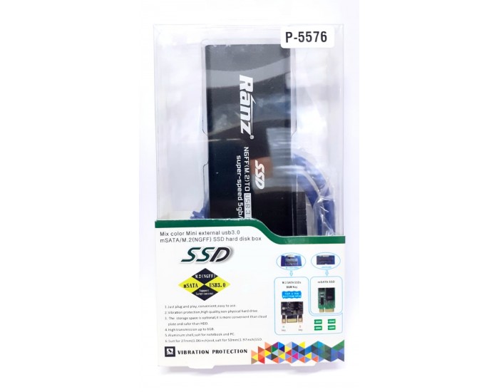 RANZ SSD CASING FOR MSATA  M.2 TO USB 3.0 (NGFF)